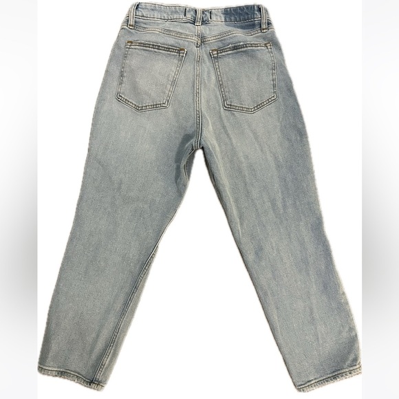 Abercrombie & Fitch Curve Love Mom Jeans Women's 24/0 High‎ Rise Blue Distressed - Picture 5 of 8